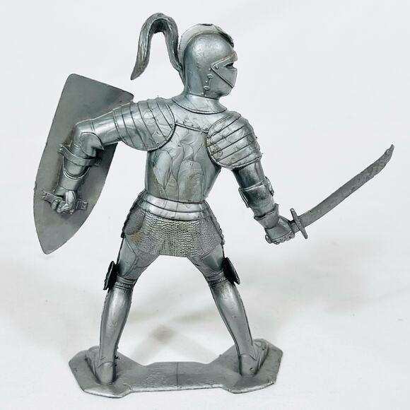 Vintage Louis Marx & Co. Medieval Knight 6” Silver Toy Soldier 1964 - Picture 2 of 15